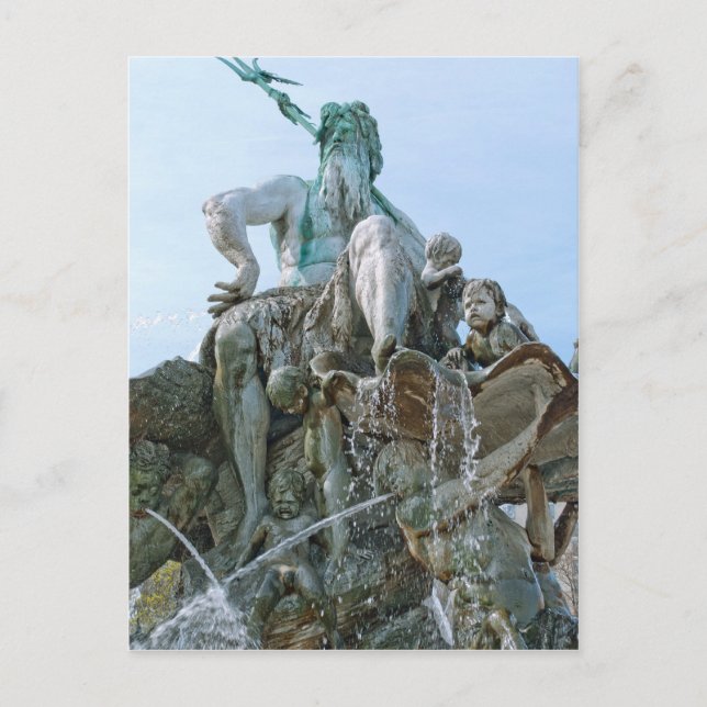 Neptune Fountain in Berlin Postcard (Front)