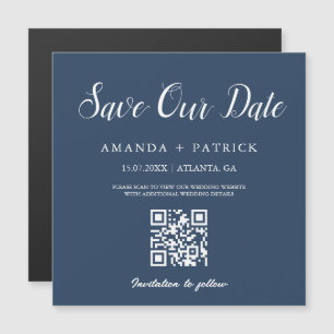Neptune Minimalist QR Code Save The Date Magnet