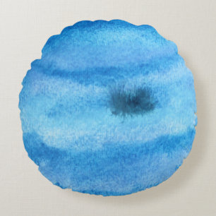 Neptune Planet Watercolor Round Pillow