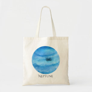 Neptune Planet Watercolor Tote Bag