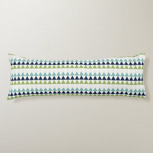 Neptune, Seashell, Green and Navy triangles   Body Cushion