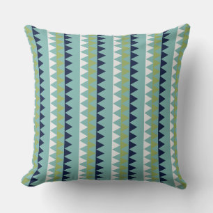 Neptune, Seashell, Green and Navy triangles Cushion