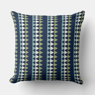 Neptune, Seashell, Green and Navy triangles Cushion