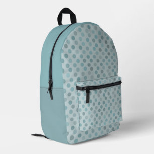 neptune, shadow green and pale aqua polka dots printed backpack
