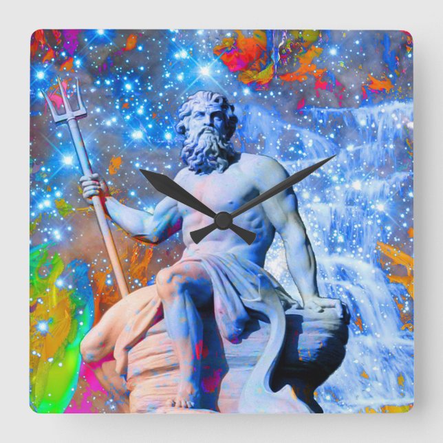 Neptune Square Wall Clock (Front)