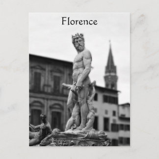 Neptune Statue, Florence, Italy, Postcard