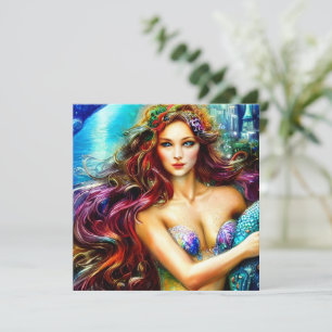 Neptune's Daughter Fantasy Art Greeting Card