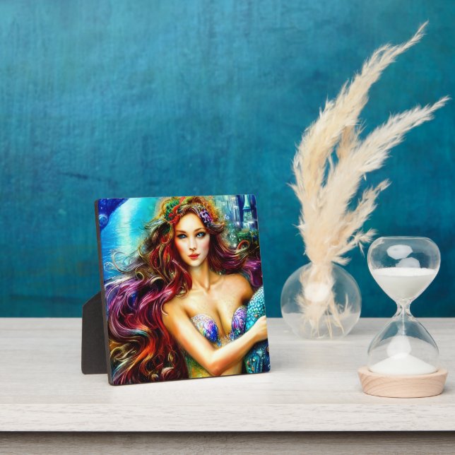 Neptune's Daughter Fantasy Art Tabletop  Plaque (Insitu)
