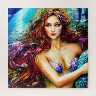 Neptune's Daughter Fantasy Mermaid Art   Jigsaw Puzzle