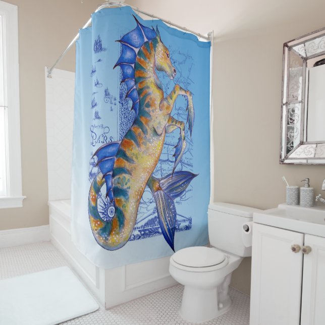 Neptune's Horse Shower Curtain (In Situ)