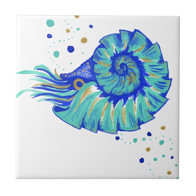Neptune's Nautilus Ceramic Tile (Front)