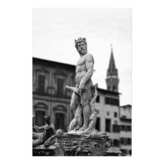 Neptune's Statue, Florence, Italy, Large Print