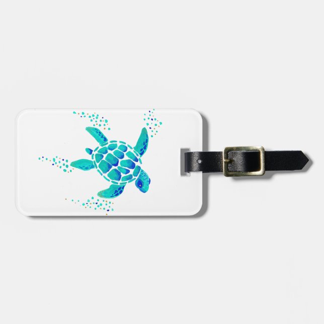 Neptune's Turtle Luggage Tag (Front Horizontal)