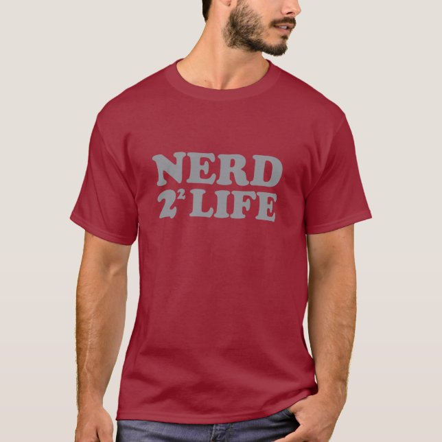 Nerd 4 Life Funny Humour Math Geek Shirt (Front)