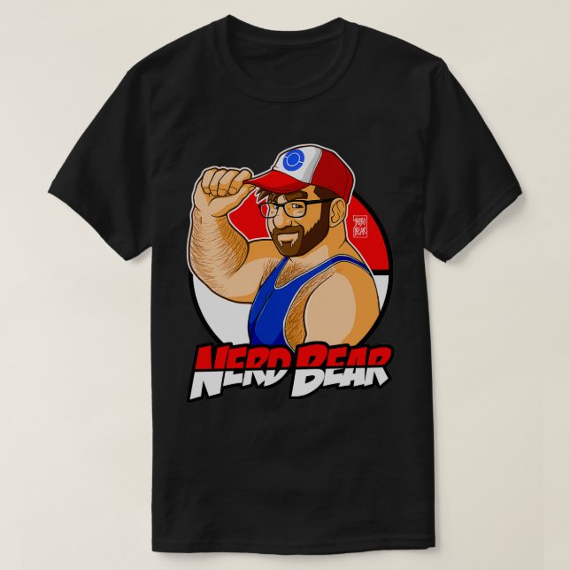NERD BEAR DARK BEARD 2 T-Shirt (Design Front)