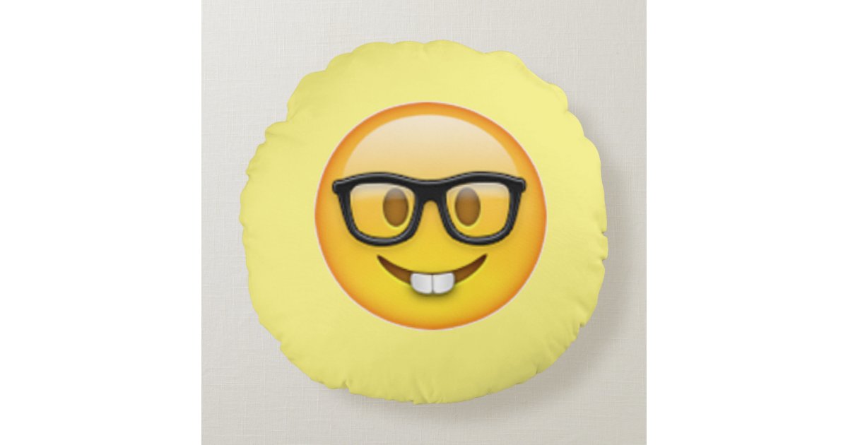 nerd-boy-glasses-emoji-round-pillow-zazzle