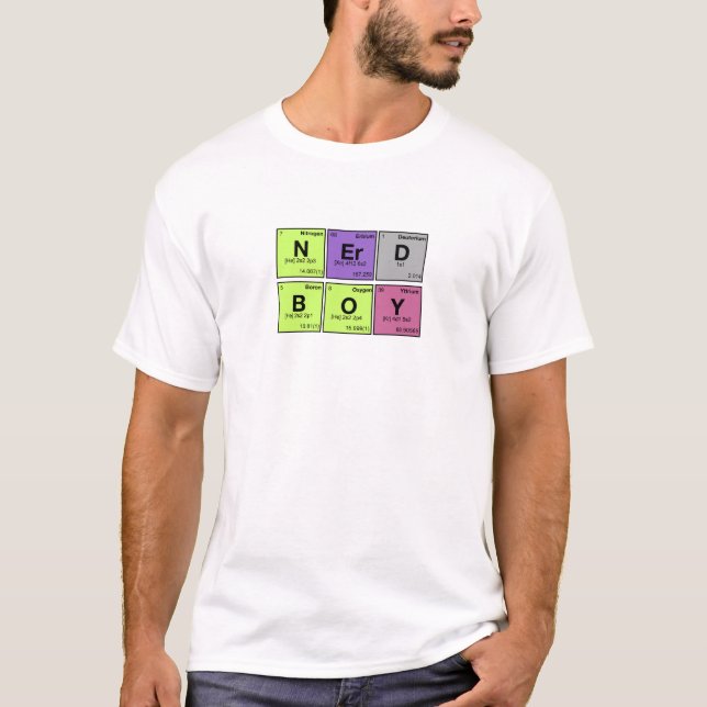 NERD BOY! Periodic Elements Scramble T-Shirt (Front)