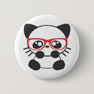 Nerd Cat 6 Cm Round Badge