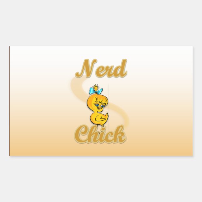 Nerd Chick Rectangular Sticker (Front)