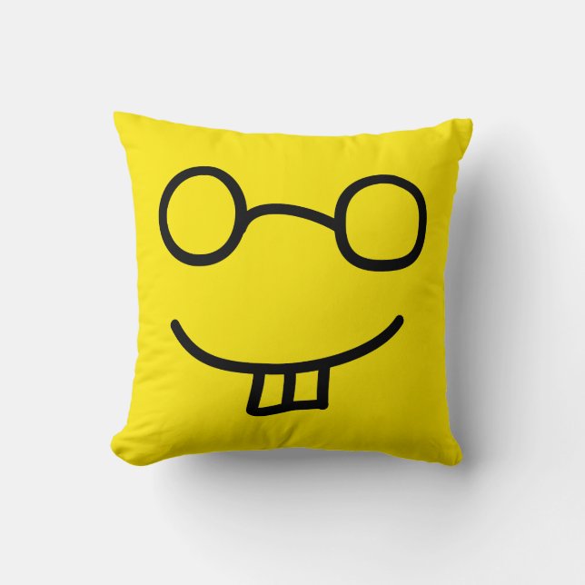 Nerd Emoticon Cushion (Front)