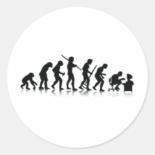 Nerd Evolution Classic Round Sticker