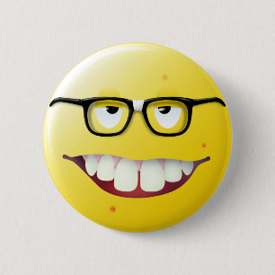 Nerd Face 6 Cm Round Badge