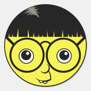 Nerd Face Classic Round Sticker