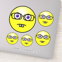Nerd Geek Emoji Yellow Face Collection Add Name 8"