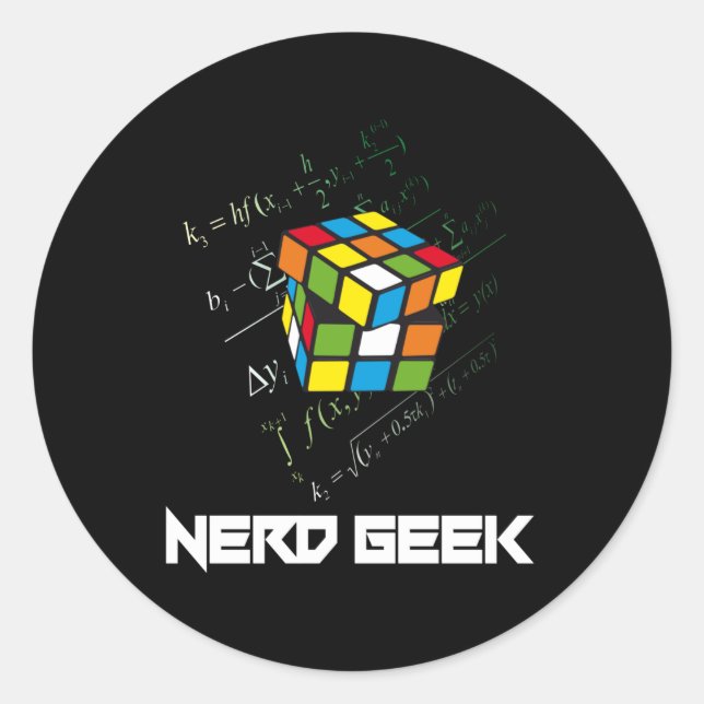 Nerd Geek Math Computer Science Funny Gift Idea Classic Round Sticker (Front)