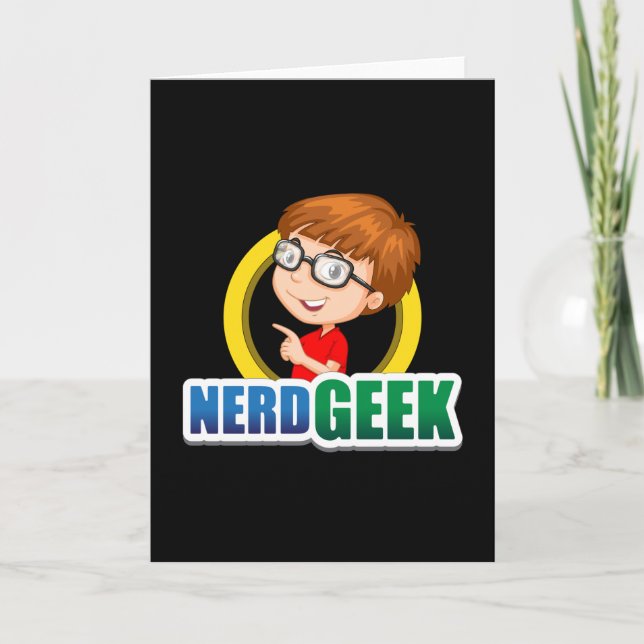 Nerd Geek Science Math Computer Funny Gift Idea Card (Front)