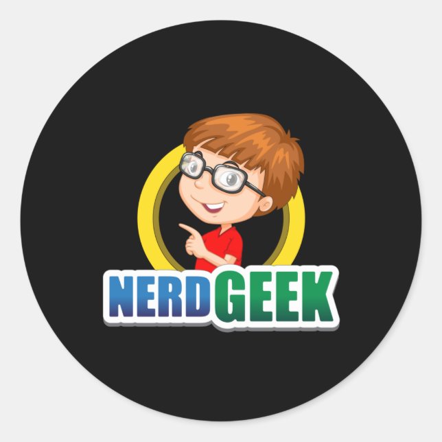 Nerd Geek Science Math Computer Funny Gift Idea Classic Round Sticker (Front)