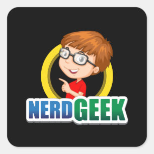 Nerd Geek Science Math Computer Funny Gift Idea Square Sticker