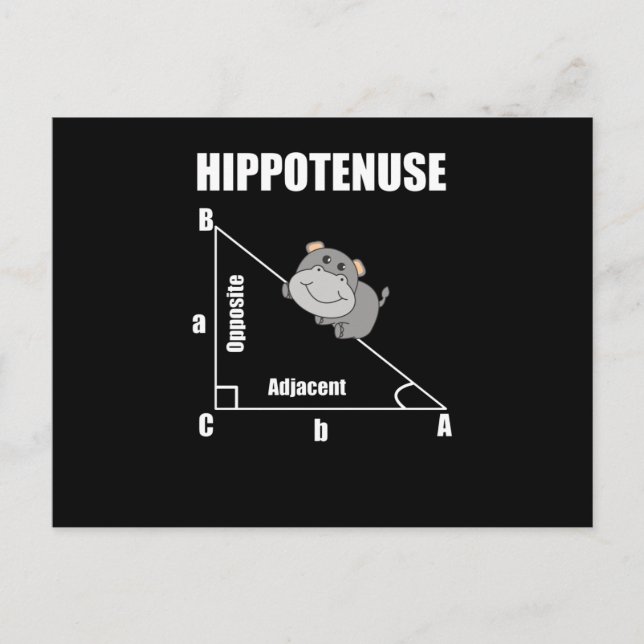 Nerd Geometry Hippotenuse Hypotenuse Math Postcard (Front)