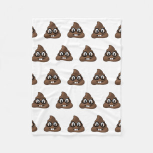 Nerd Glasses Poop Emoji Fleece Blanket