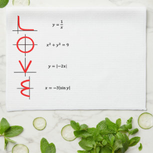 Nerd Humour Math and Science Geek Love Graph Tea Towel