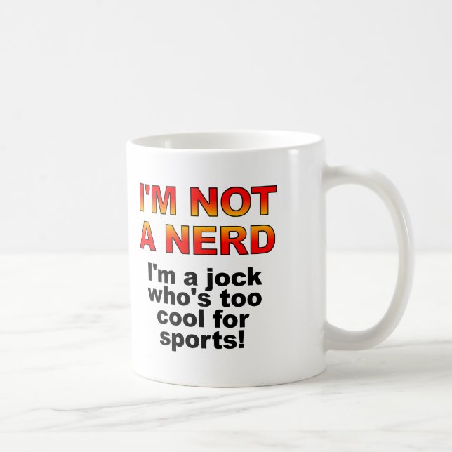 Nerd Jock Funny Mug or Travel Mug (Right)