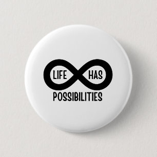 Nerd Mathematics Life Has Possibilities 6 Cm Round Badge