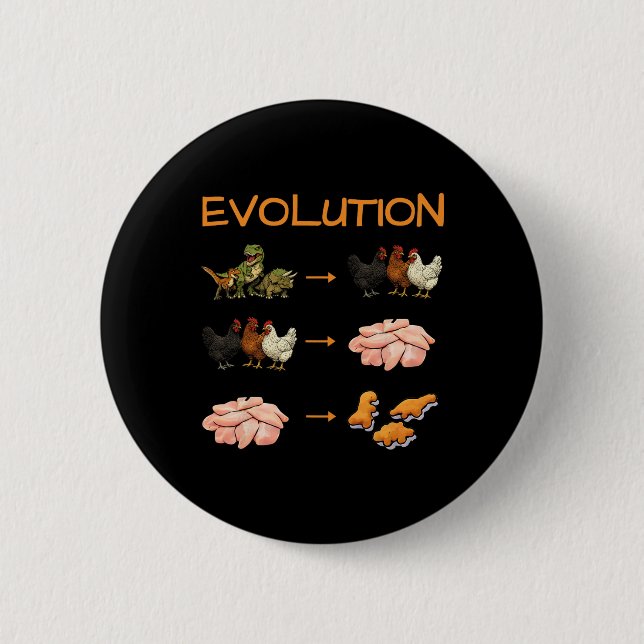 Nerd Meme Dino Evolution Funny Men's Women's Graph 6 Cm Round Badge (Front)