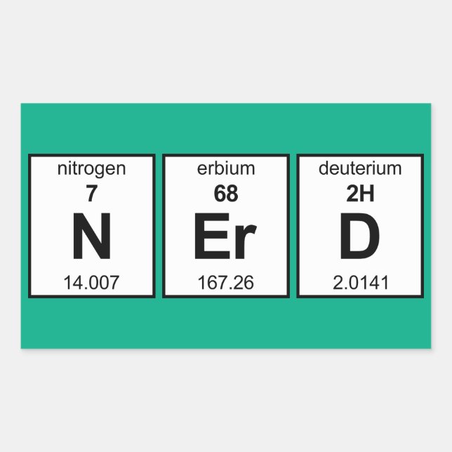 NErD Periodic Table Rectangular Sticker (Front)