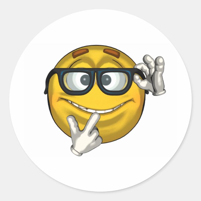 Nerd - toon classic round sticker (Front)