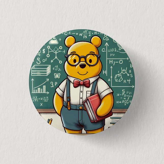 Nerd Winnie the Pooh 1 3 Cm Round Badge (Front)