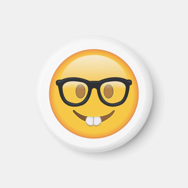 Nerd with Glasses - Emoji Magnet (Front)
