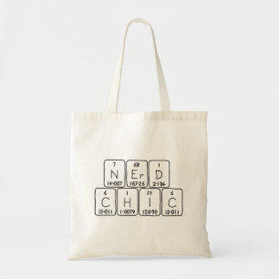 NerdChic periodic table phrase tote bag