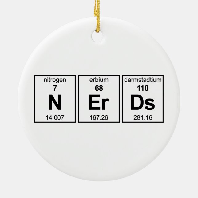 NErDs Periodic Table Ceramic Tree Decoration (Back)