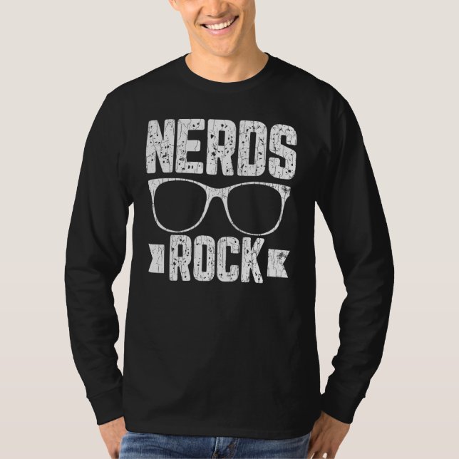 Nerds Rock Computer It Technician Geek Graphic T-Shirt (Front)