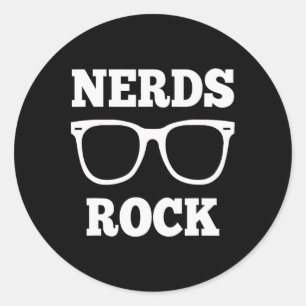 Nerds Rock T Shirt Gamer Geek Fun Cute Nerd Shirt Classic Round Sticker