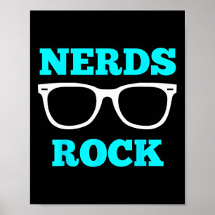 Nerds Rock T Shirt Gamer Geek Fun Cute Nerd Shirt  Poster