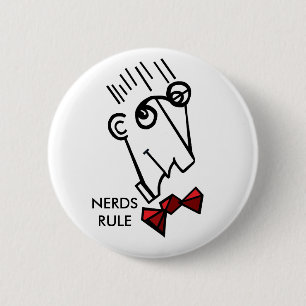 Nerds rule 6 cm round badge