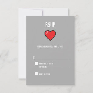 Nerdy 8 bit heart rsvp