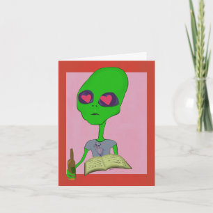 Nerdy Alien in Love Valentine's Day Card